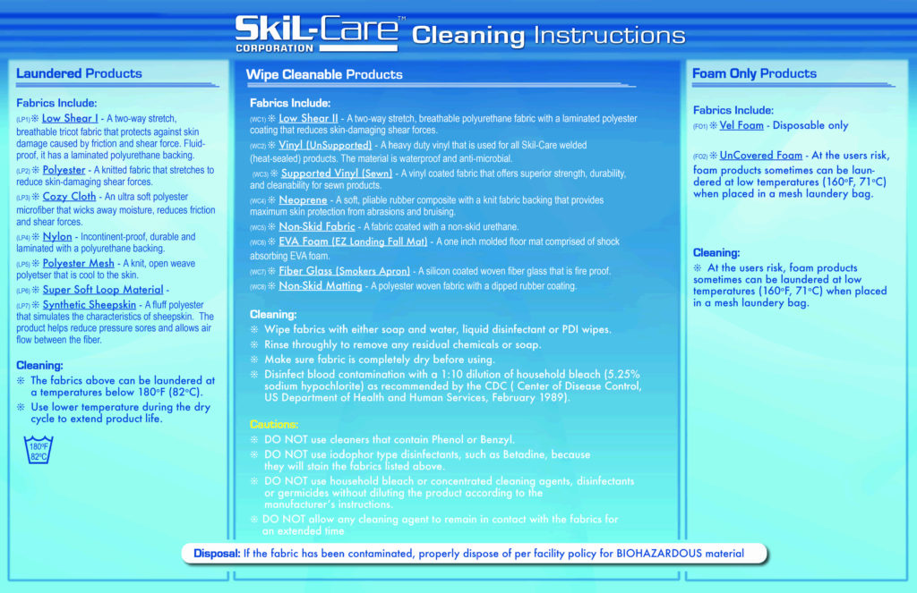 Skil-Care Cleaning Instructions